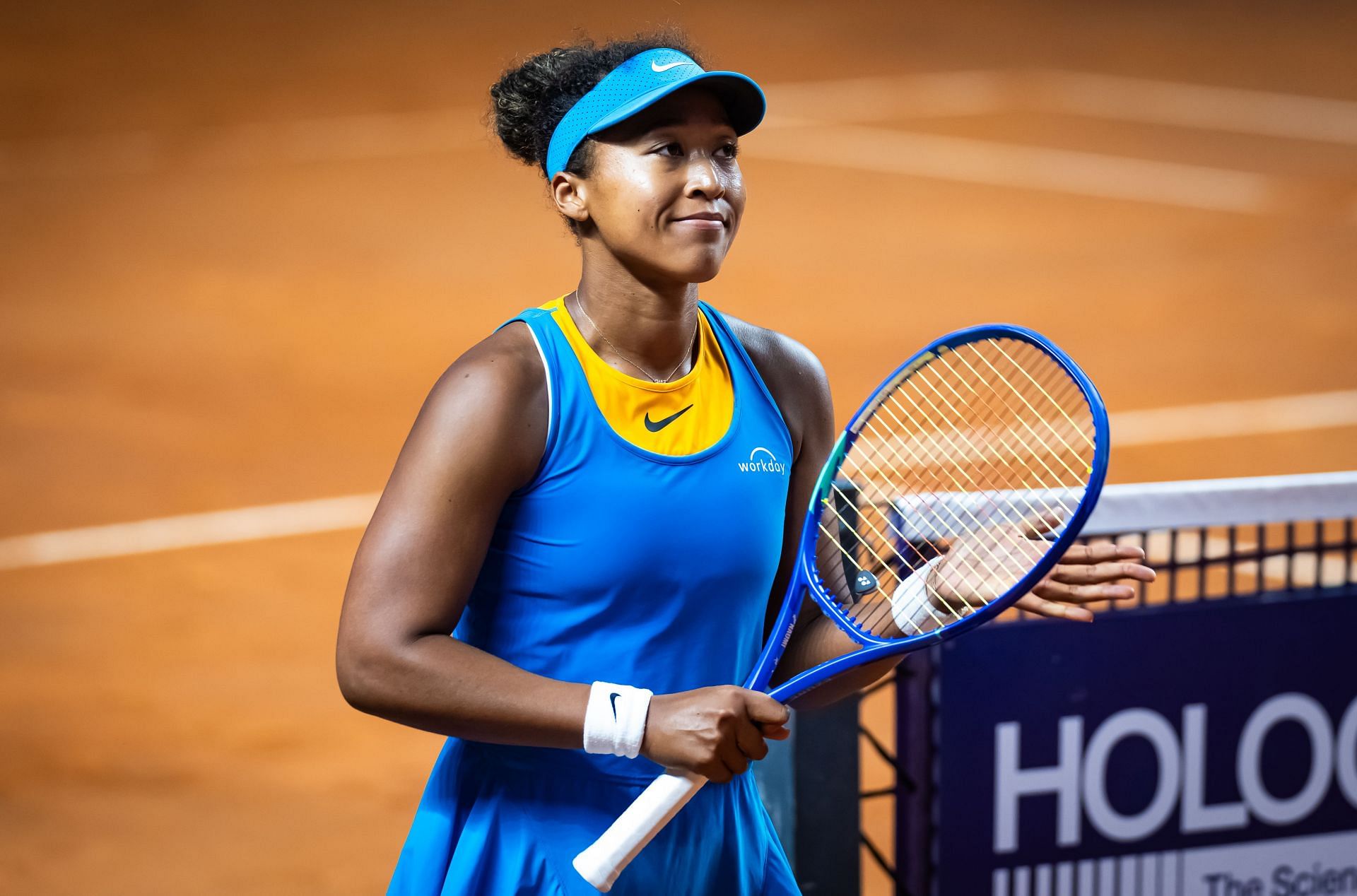 Naomi Osaka after defeating Marie Bouzkova at the Internazionali BNL D'Italia 2025 - Source: Getty